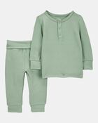 Baby 2-Piece PurelySoft Outfit Set - Green, image 1 of 5 slides
