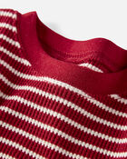 Toddler Organic Cotton Striped Waffle Knit Pajamas, image 2 of 4 slides