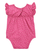 Baby Girl 2-Piece Heart Flutter-Sleeve Bodysuit Pant Set - Pink/Blue, image 3 of 5 slides