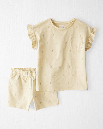 Girls 2-Piece Pineapple-Print Set Made with Organic Cotton, 