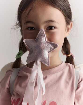 Toddler Girl 2-Pack Glitter Crown & Wand Set - Pink, 