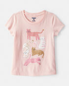 Toddler Girl Cat Short-Sleeve Graphic Tee - Pink, image 1 of 3 slides
