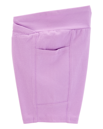 Kid High-Rise Bike Shorts - Purple, 