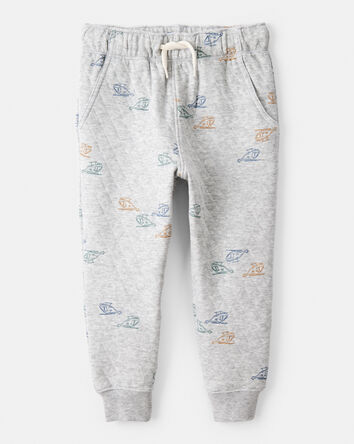 Toddler Boy 2-Piece Helicopter Quilted Hoodie & Pant Set - Grey, 