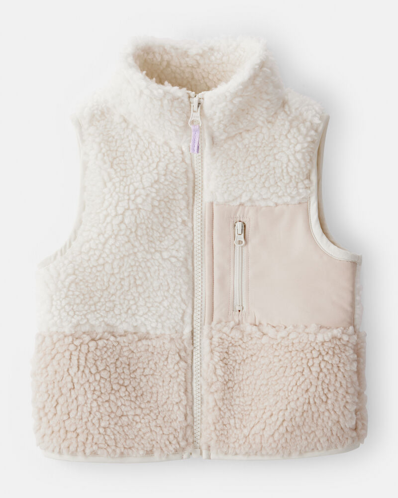 Baby Girl Fleece Vest - Cream, image 1 of 3 slides