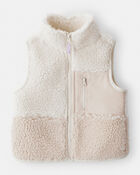 Baby Girl Fleece Vest - Cream, image 1 of 3 slides