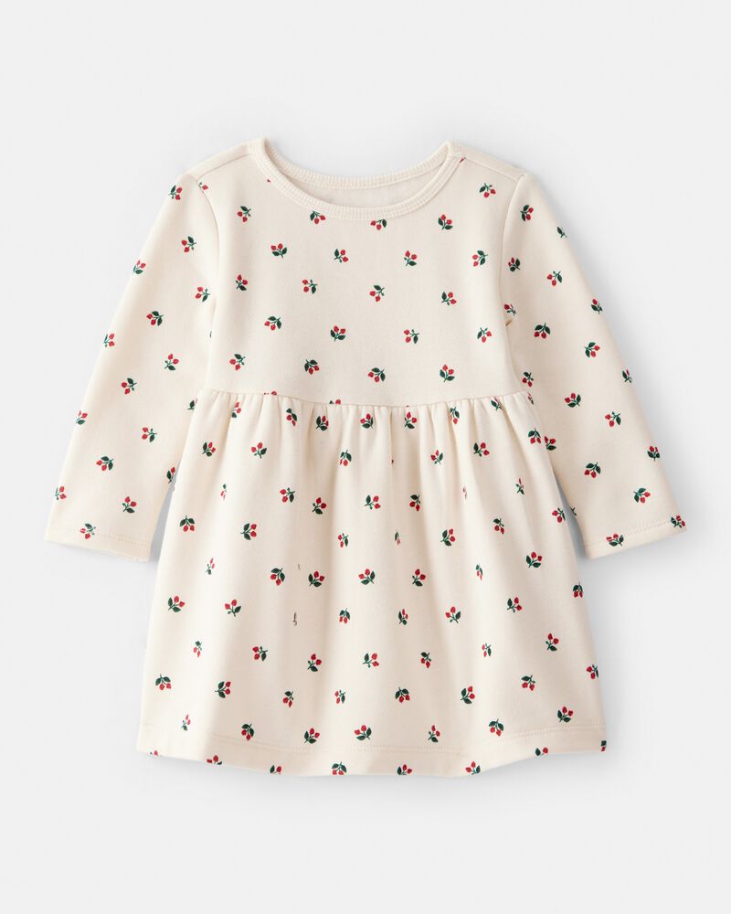 Baby Girl DayDream Fleece Holly Knit Dress - Ivory, image 1 of 4 slides