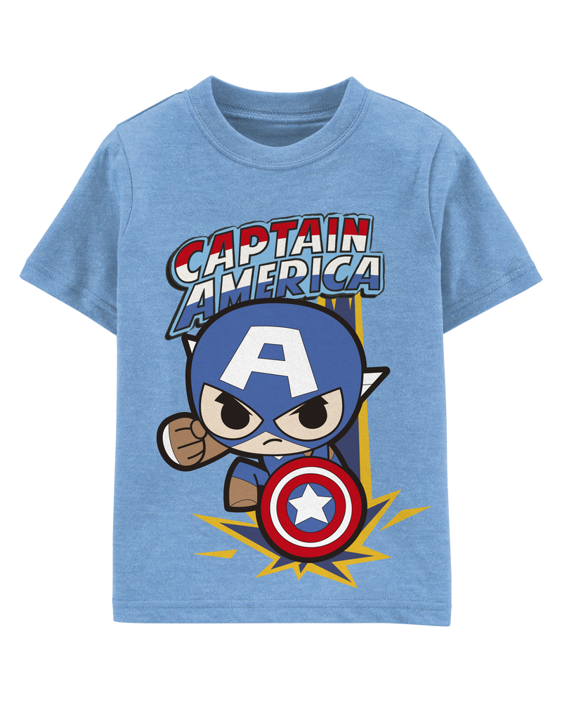 Toddler Boy Marvel&trade; Captain America Short-Sleeve Graphic Tee - Blue, image 1 of 2 slides