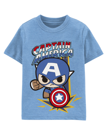 Toddler Boy Marvel&trade; Captain America Short-Sleeve Graphic Tee - Blue, 