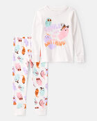 Toddler Girl 2-Piece "Ghouls Can Be Anything" Halloween 100% Snug Fit Cotton Pajamas - Ivory, image 1 of 4 slides