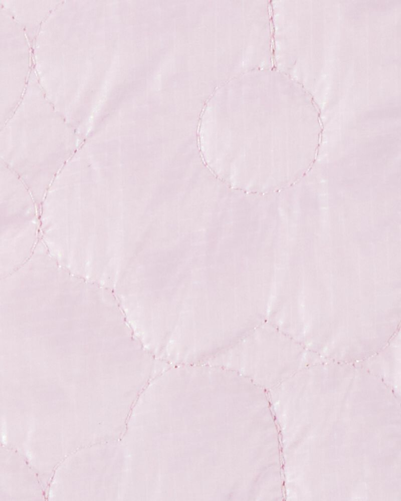 Toddler Girl Floral Quilted Midweight Jacket - Pink, image 3 of 3 slides