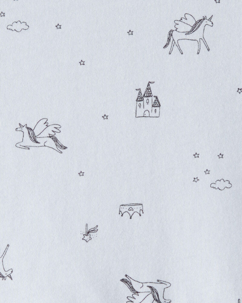 Baby Girl 2-Piece Unicorn Top & Printed Leggings Set - Blue, image 3 of 6 slides