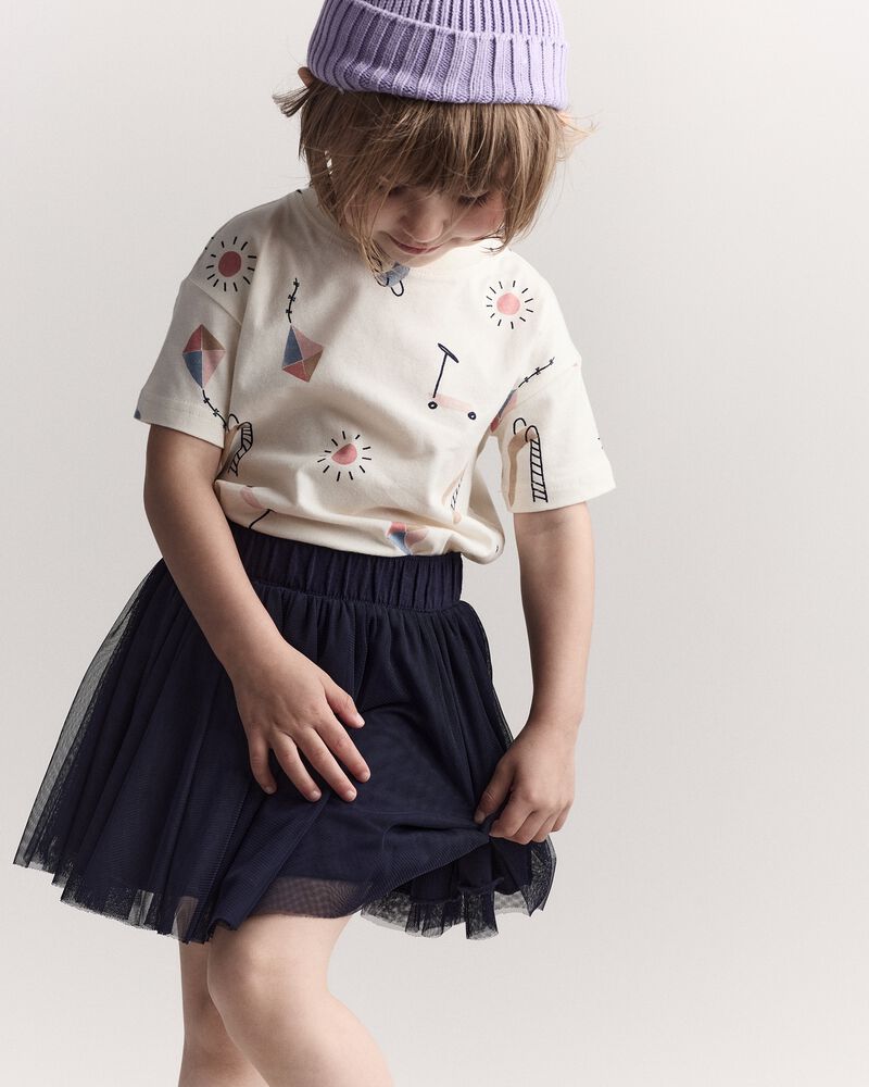 Toddler Girl Avenue Twirl&trade; Mini Skirt with Tulle - Navy, image 3 of 7 slides
