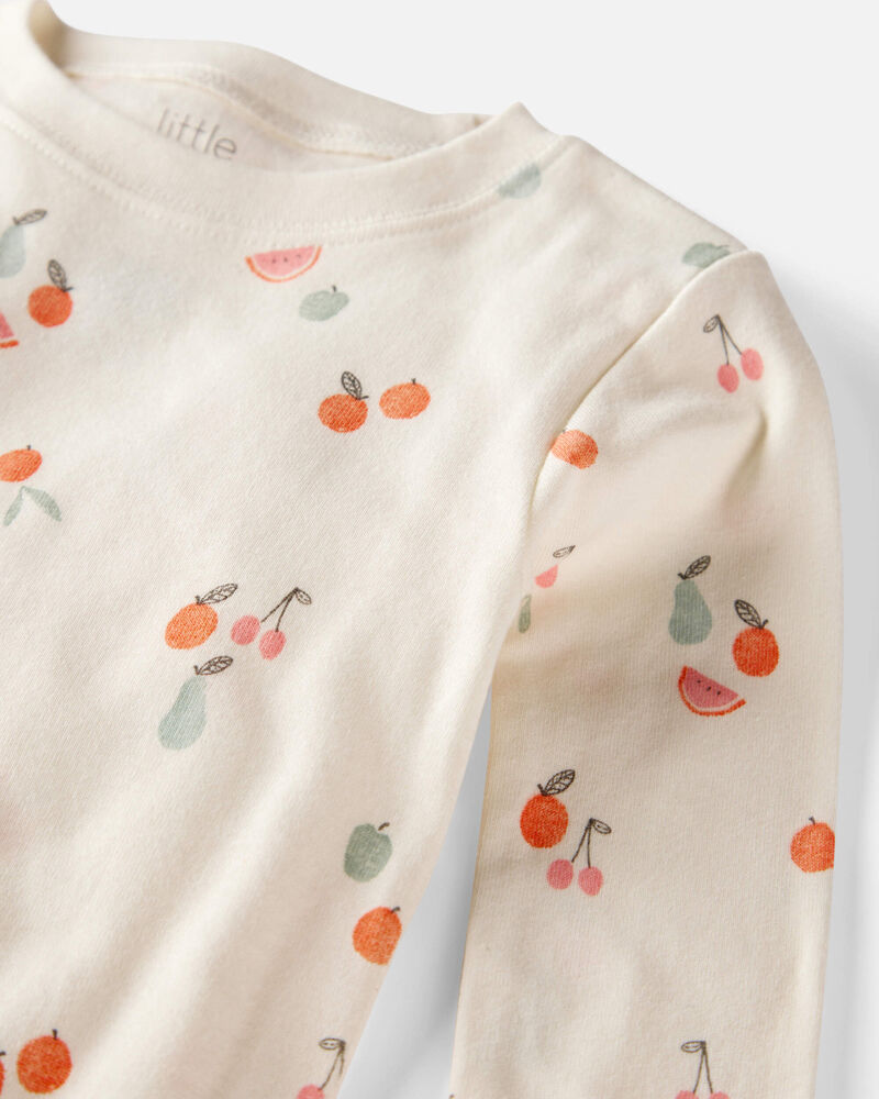 Toddler Fruit Print Organic Cotton 2-Piece Pajamas, image 2 of 4 slides