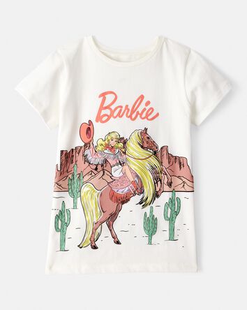 Girls Mattel Barbie Western Cowgirl Short-Sleeve Graphic Tee - White, 