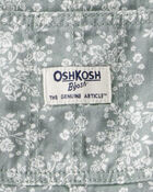 Toddler Girl Lightweight Floral Print Canvas Overalls - Green, image 3 of 4 slides