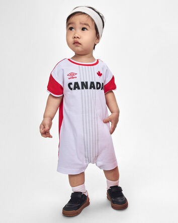 Baby Umbro Canada Soccer Romper - Red/White, 