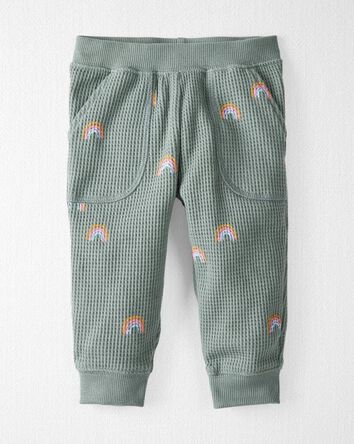 Baby Organic Cotton Waffle Knit Set in Magical Rainbow Print, 