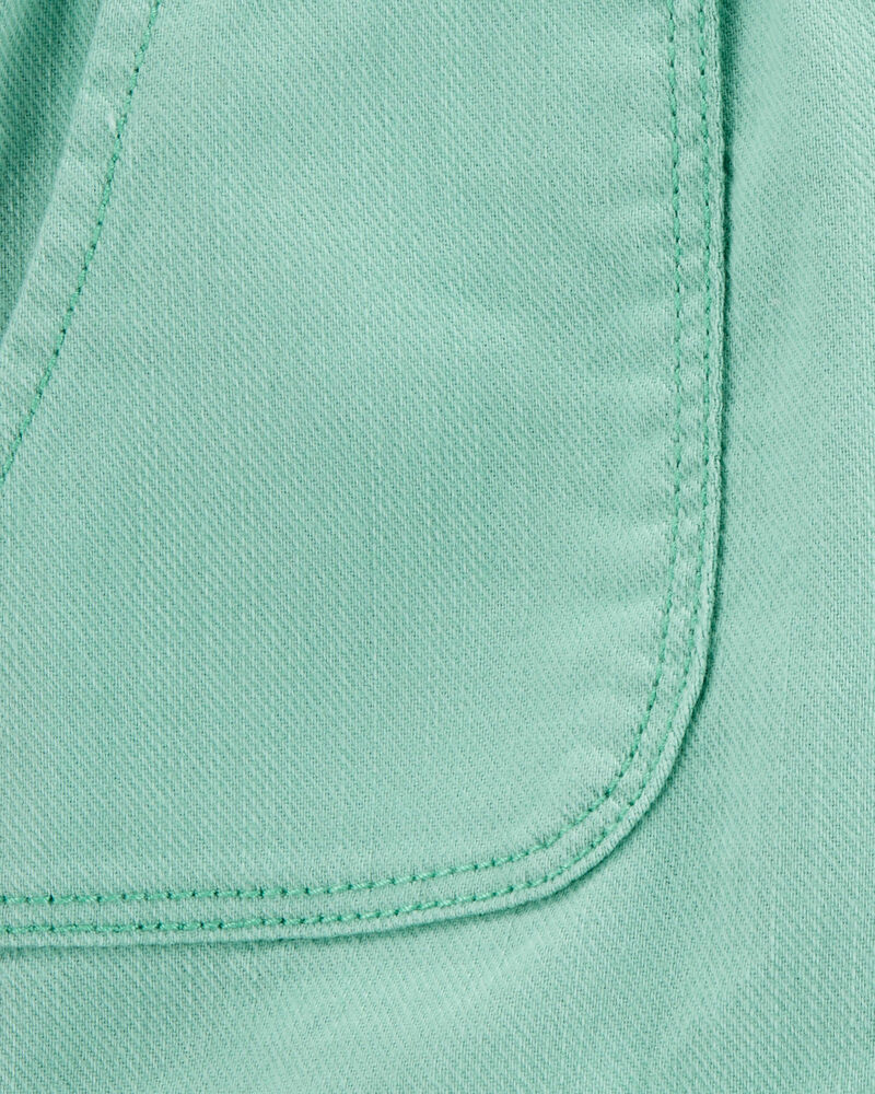 Toddler Pull-On Twill Shorts - Turquoise, image 5 of 6 slides