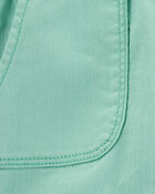 Toddler Pull-On Twill Shorts - Turquoise, image 5 of 6 slides