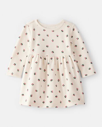 Baby Girl DayDream Fleece Holly Knit Dress - Ivory, 