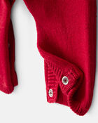 Baby Boy Gingerbread Holiday Print Long-Sleeve Overall Set - Red, image 6 of 8 slides