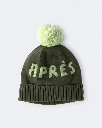 Toddler Apr&egrave;s Pom Pom Beanie - Olive, 