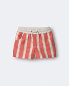 Toddler Boy Striped Swim Trunks - Orange, image 2 of 7 slides