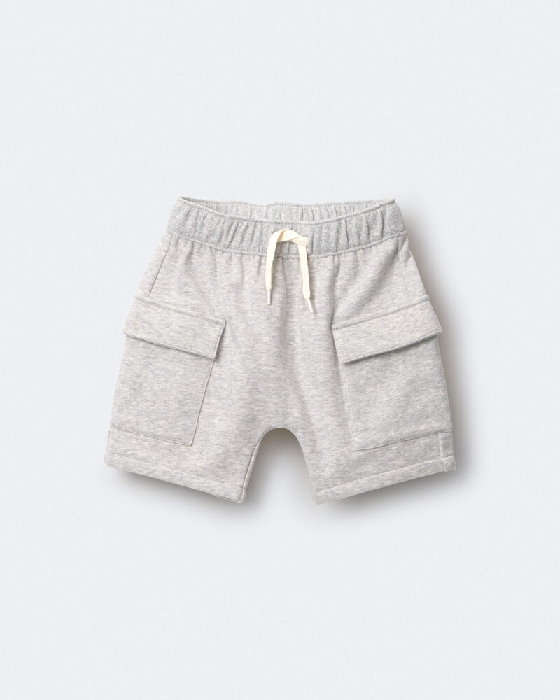 Toddler Boy French Terry Cargo Shorts - Heather Grey, image 2 of 6 slides