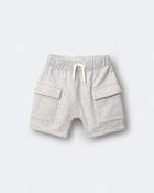 Toddler Boy French Terry Cargo Shorts - Heather Grey, image 2 of 6 slides