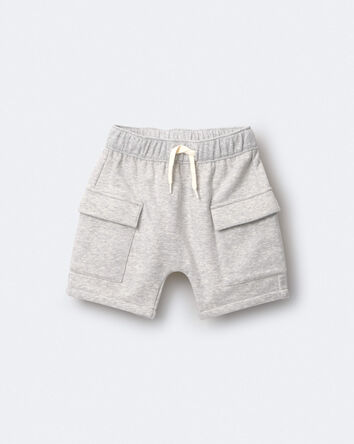 Toddler Boy French Terry Cargo Shorts - Heather Grey, 