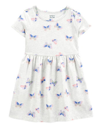 Toddler Girl Butterfly Print Short-Sleeve Dress, 