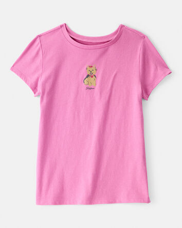 Girls Dog Short-Sleeve Graphic Tee - Pink, 