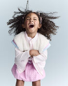 Toddler Girl Colorblock Zip-Up Jacket - Light Pink/Cream, image 1 of 9 slides