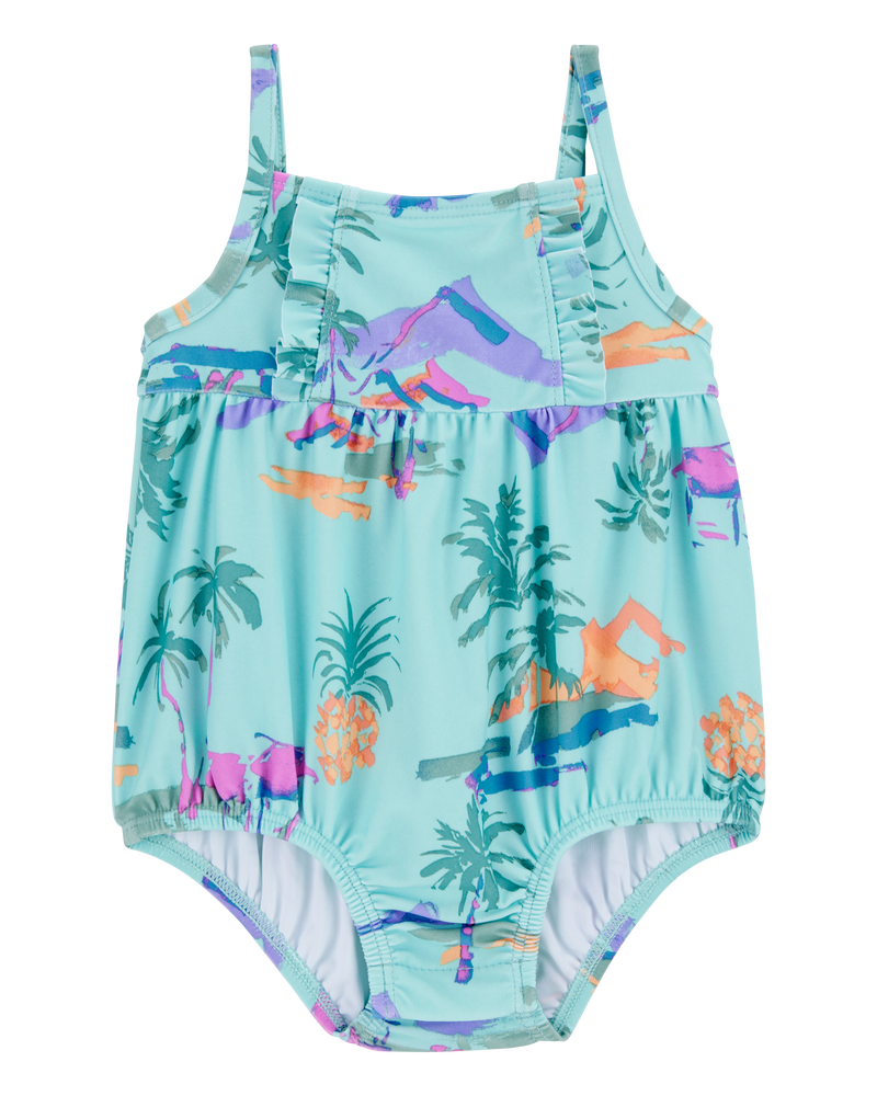 Baby 1-Piece Tropical-Print Swimsuit, image 1 of 5 slides