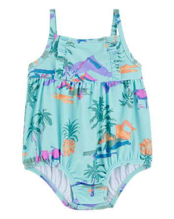 Baby 1-Piece Tropical-Print Swimsuit, 