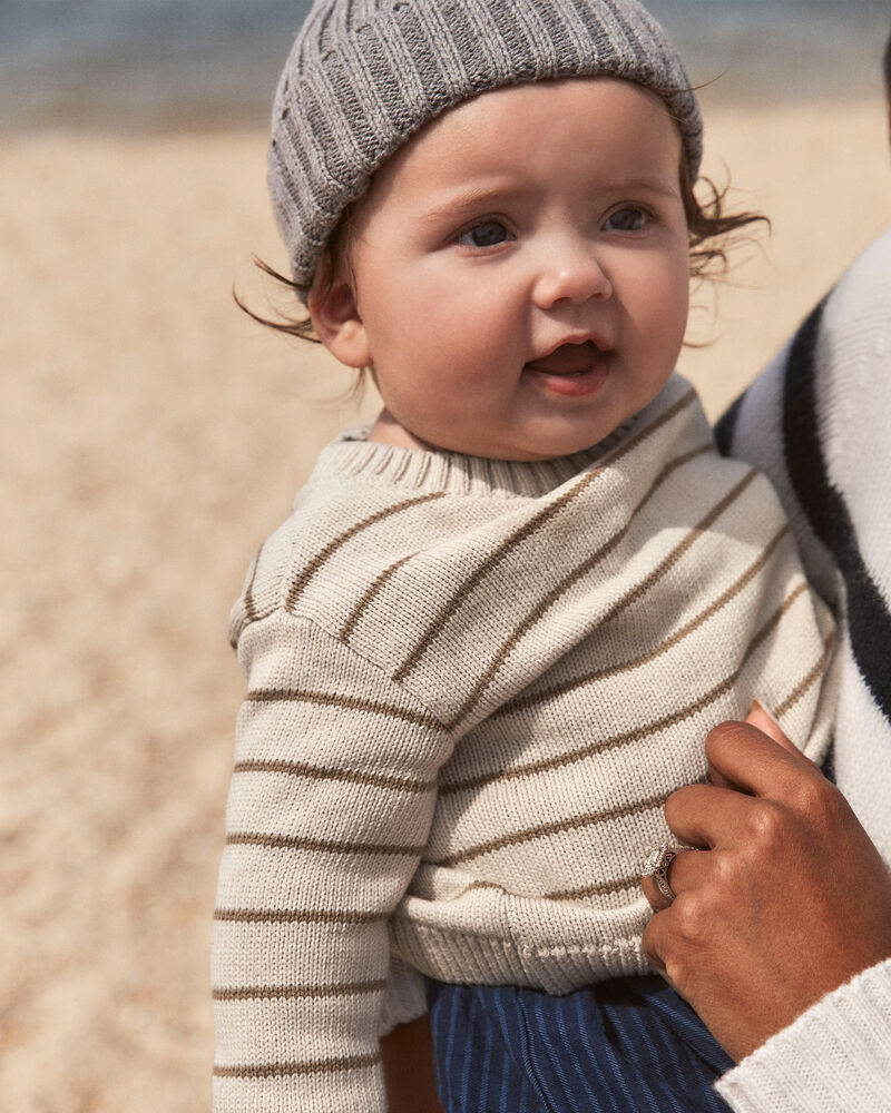 Baby Boy 2-Piece Long-Sleeve Tee & Pant Set - Ivory/Brown, image 5 of 6 slides