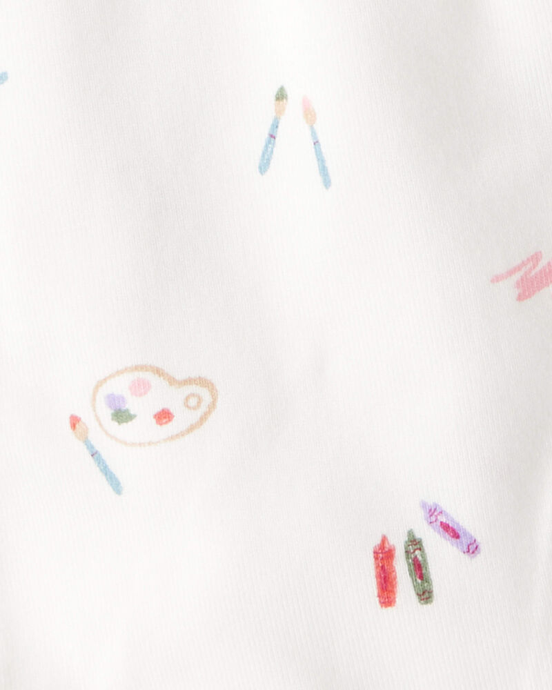 Baby Girl Paint Print PurelySoft Pull-On Pants - White/Purple, image 4 of 7 slides