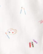 Baby Girl Paint Print PurelySoft Pull-On Pants - White/Purple, image 4 of 7 slides