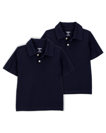 Toddler 2-Pack Pique Uniform Polo Shirts - Navy, 