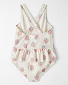 Toddler Girl Recycled Strawberry-Print Swimsuit, image 2 of 4 slides