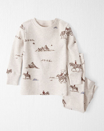 Baby Organic Cotton Pajamas in Western Rodeo Print, 