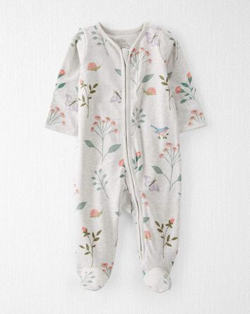 Baby Girl Organic Cotton Sleep & Play Pajamas, 