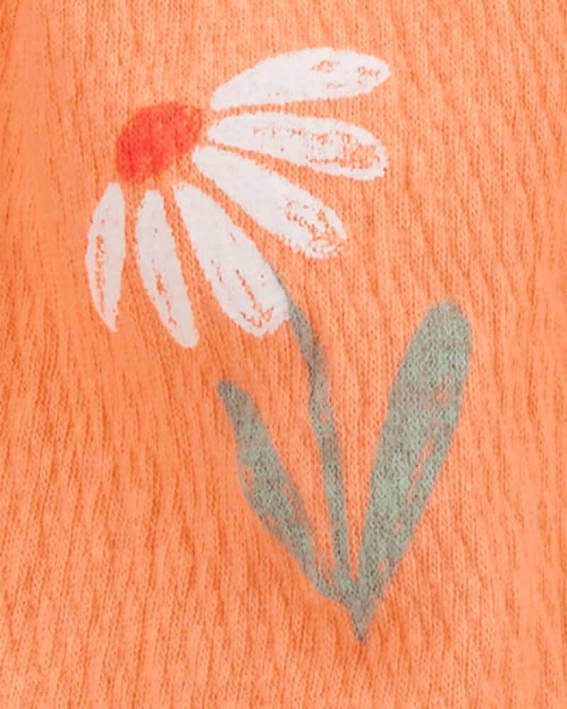 Baby Girl 3-Piece Floral  Outfit Set - Orange/White, image 4 of 6 slides