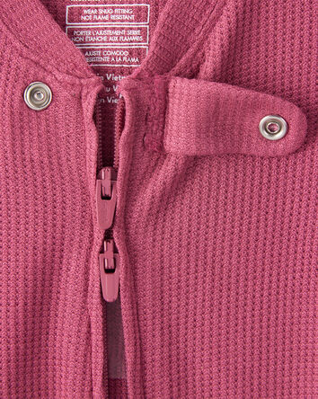 Baby Girl PurelySoft Long-Sleeve 2-Way Zip 1-Piece Pajamas - Pink, 