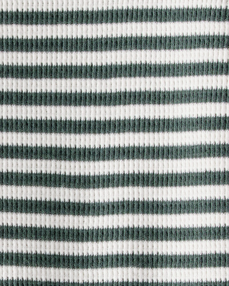 Baby Organic Cotton Waffle Knit Jumpsuit in Stripes, image 3 of 4 slides