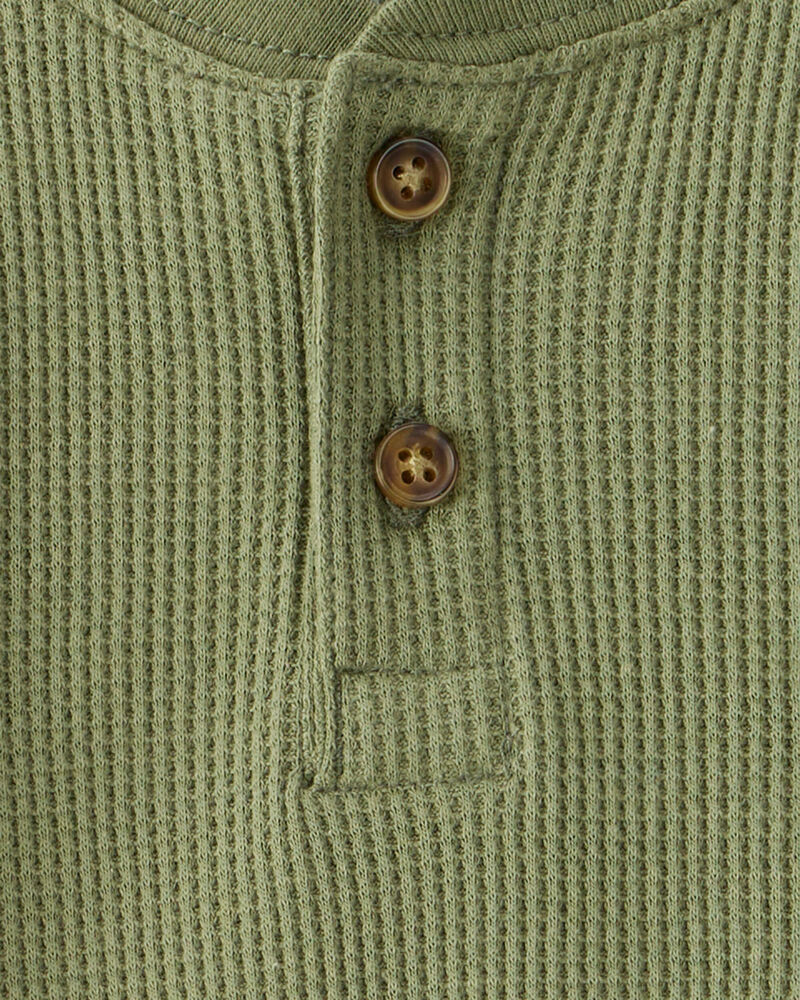 Baby Boy Long-Sleeve Henley T-Shirt - Green, image 2 of 3 slides