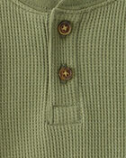 Baby Boy Long-Sleeve Henley T-Shirt - Green, image 2 of 3 slides