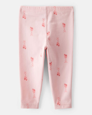 Baby Girl Cotton Ballerina Stretch Leggings - Pink, 