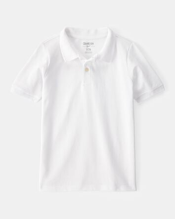 Boys Piqu&eacute; Polo Shirt - White, 